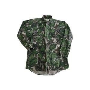Vintage Mossy Oak Shirt Men's M Full Foliage Camouflage Button Up Long Sleeve